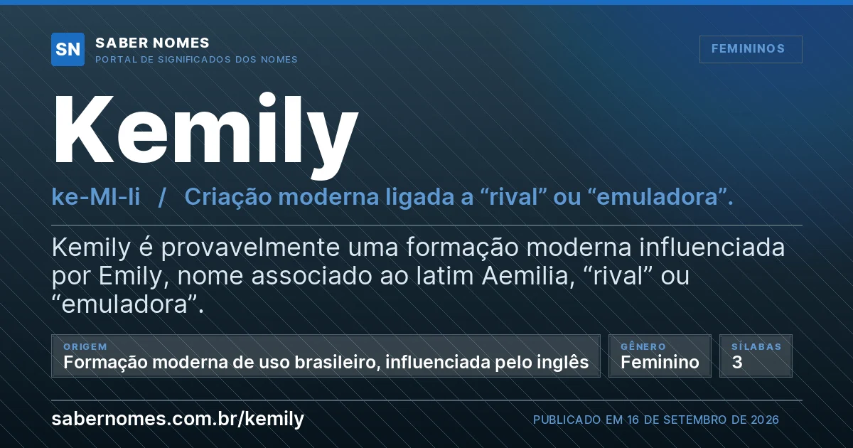 Imagem com o significado do nome Kemily