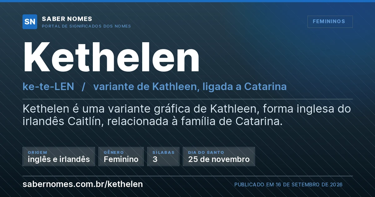 Imagem com o significado do nome Kethelen