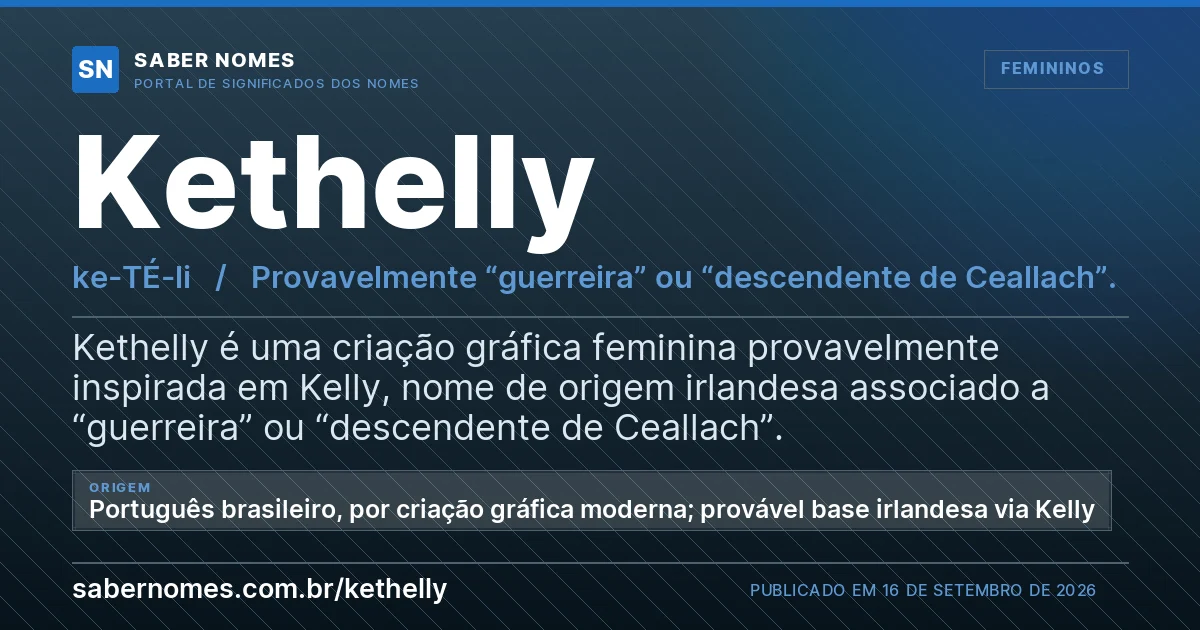 Imagem com o significado do nome Kethelly