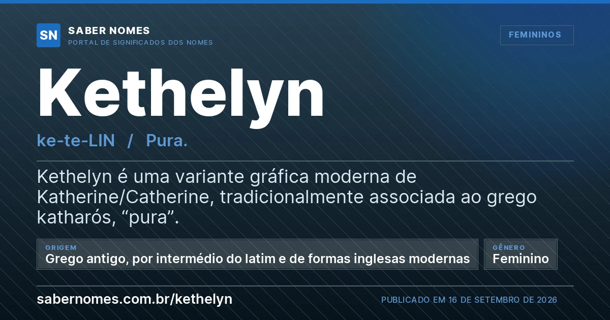 Imagem com o significado do nome Kethelyn