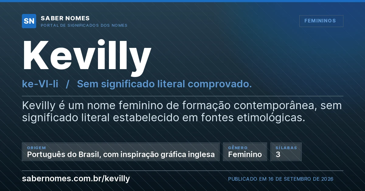Imagem com o significado do nome Kevilly