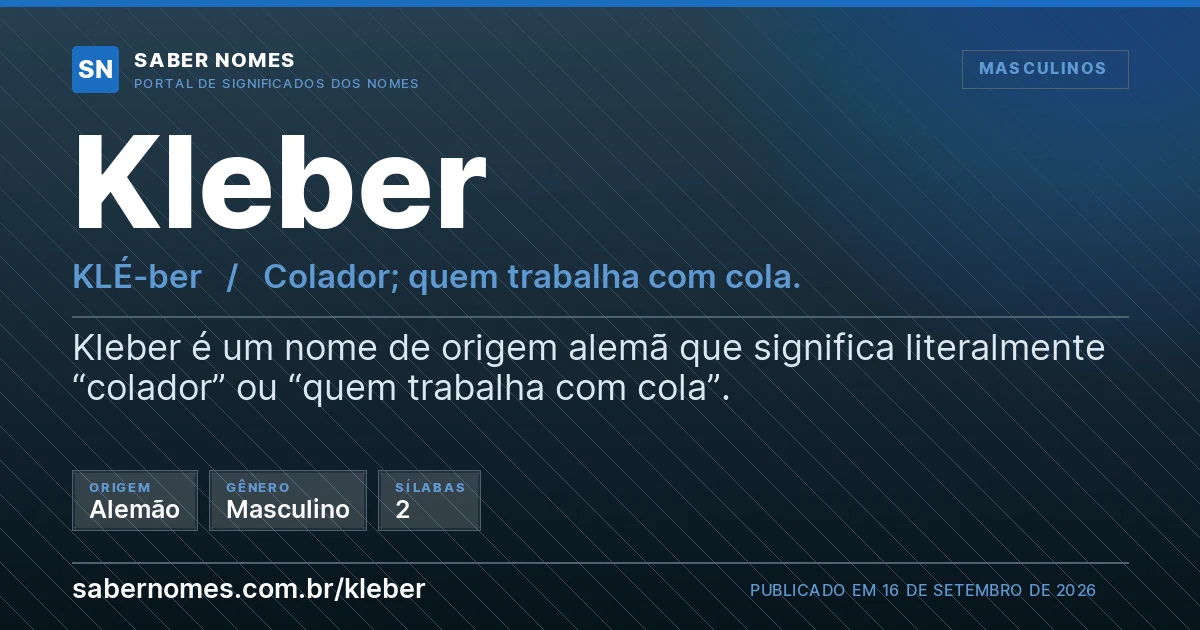 Imagem com o significado do nome Kleber