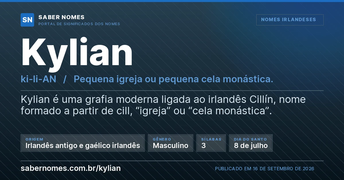 Imagem com o significado do nome Kylian