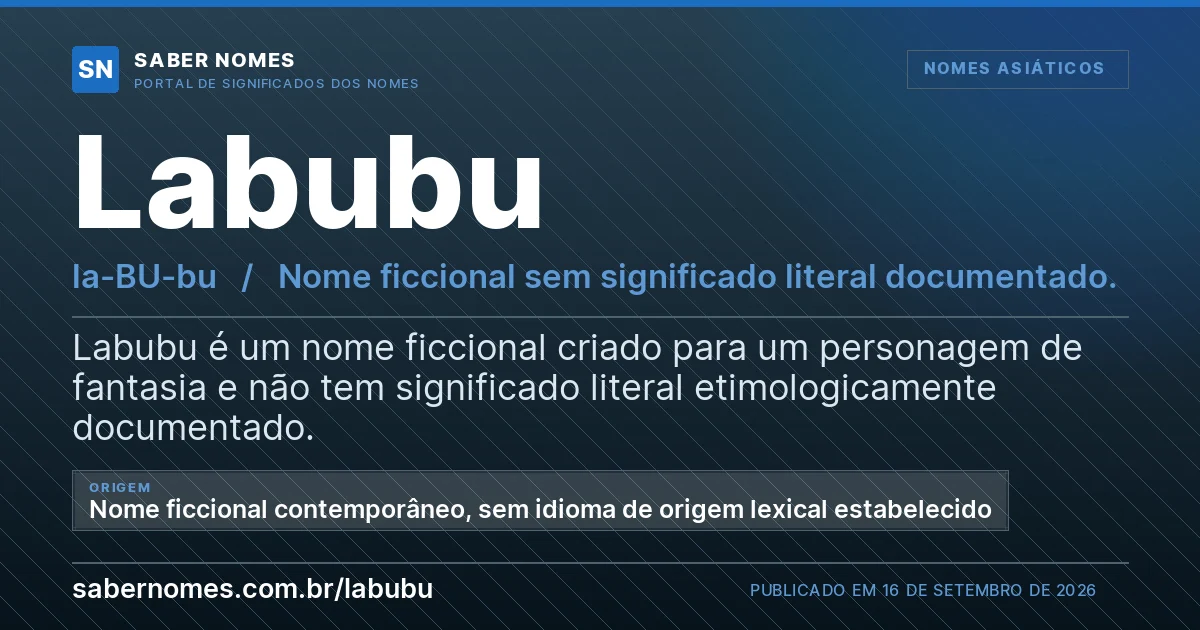 Imagem com o significado do nome Labubu