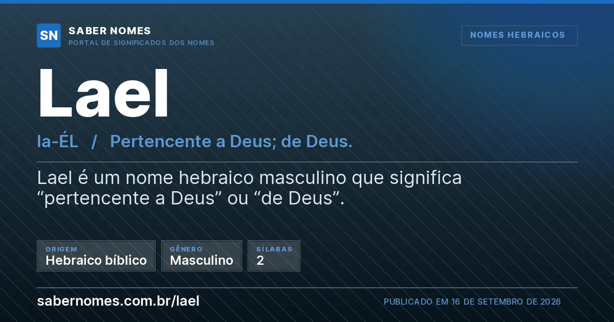 Imagem com o significado do nome Lael