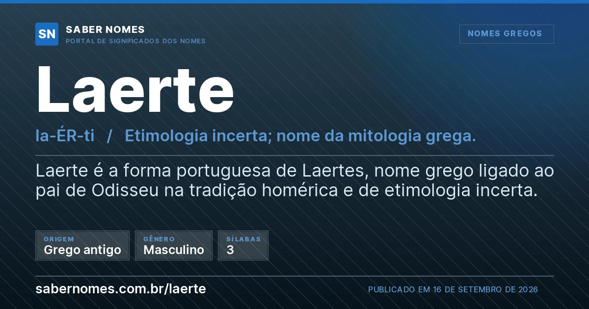 Imagem com o significado do nome Laerte