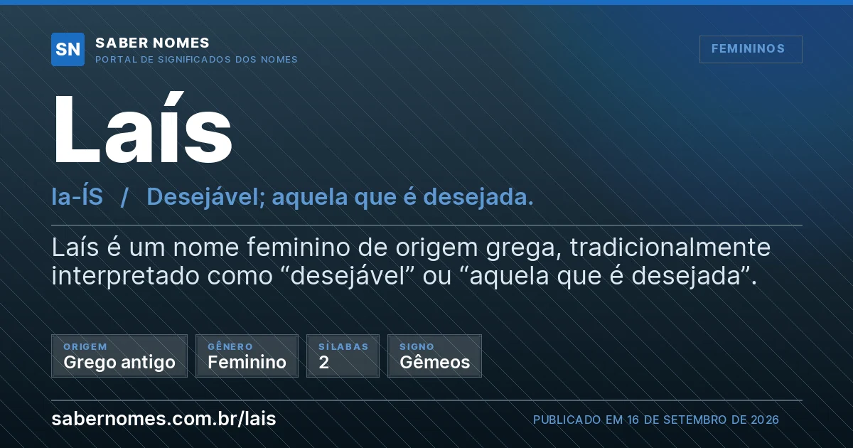 Imagem com o significado do nome Laís