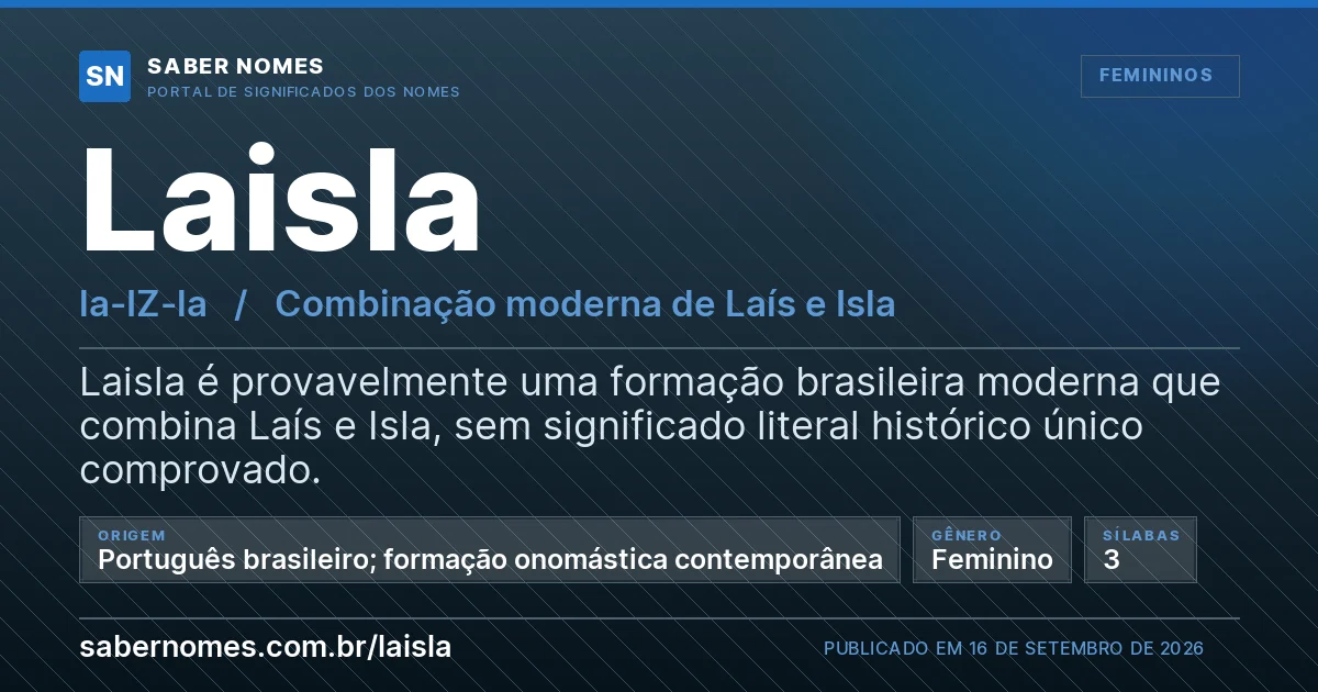 Imagem com o significado do nome Laisla