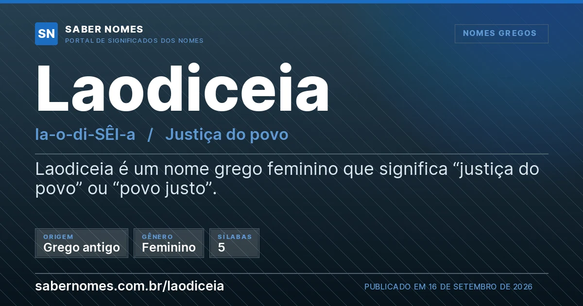 Imagem com o significado do nome Laodiceia