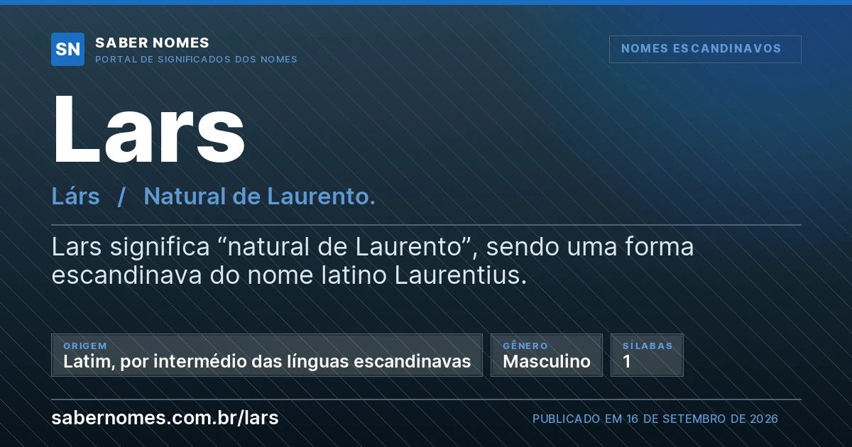Imagem com o significado do nome Lars