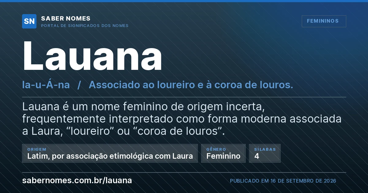 Imagem com o significado do nome Lauana