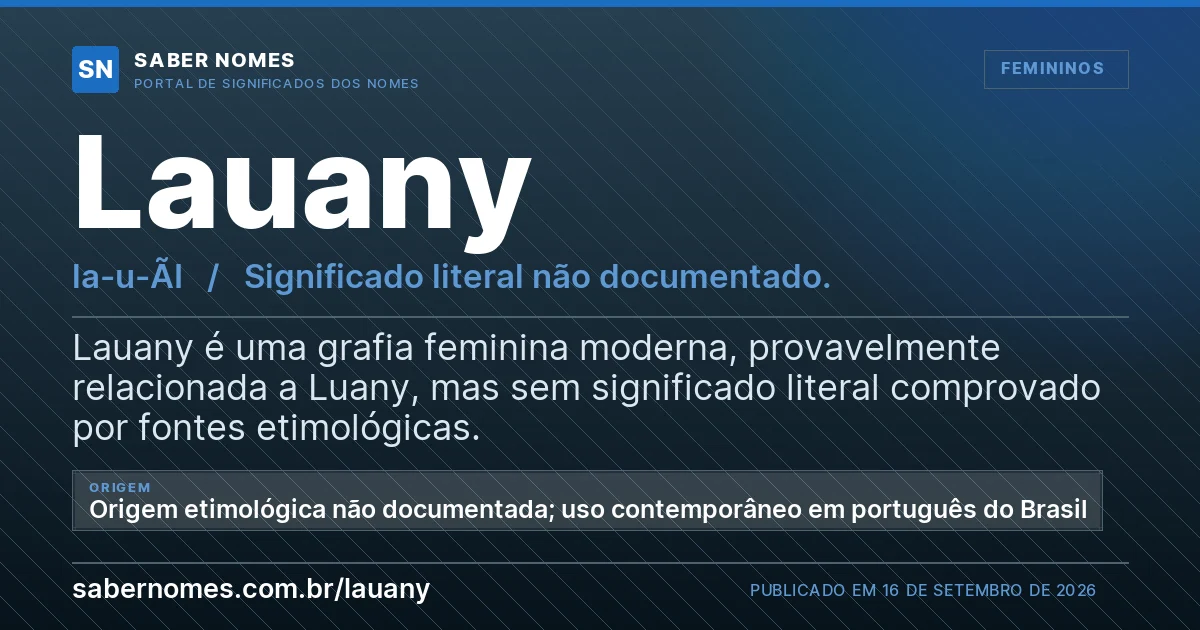 Imagem com o significado do nome Lauany