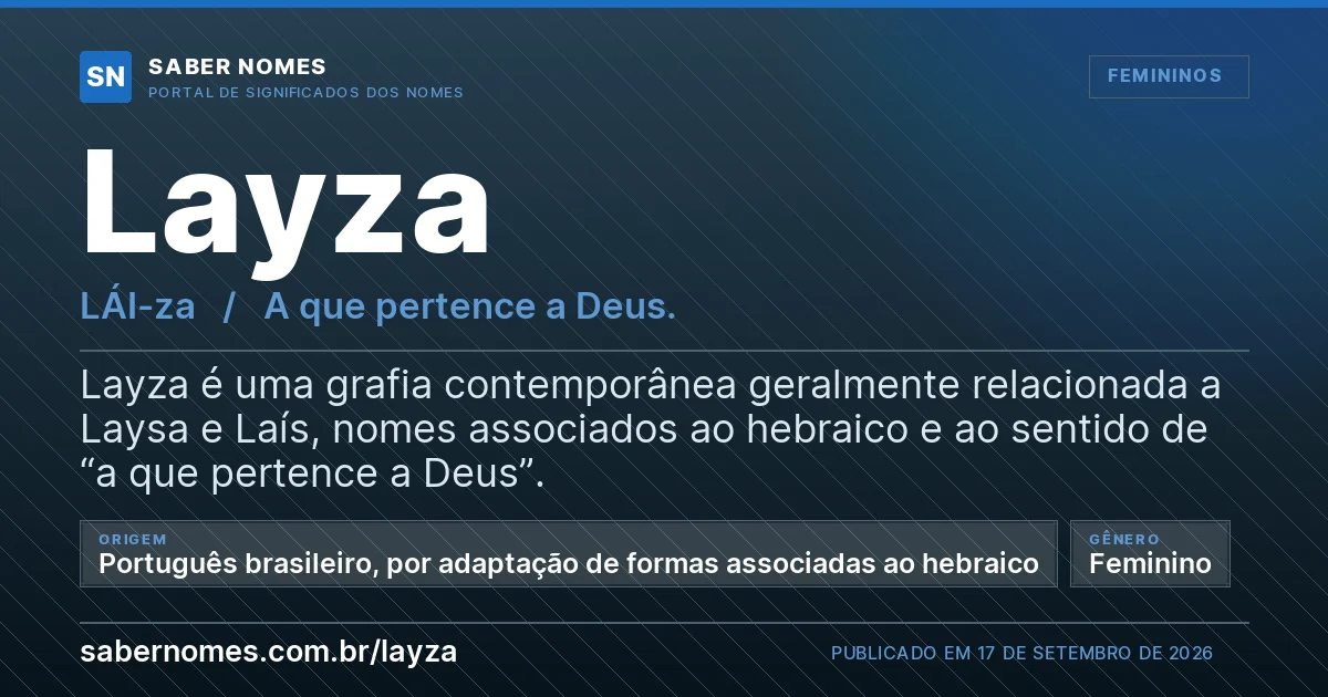 Imagem com o significado do nome Layza
