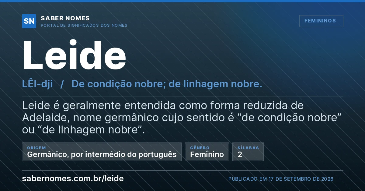 Imagem com o significado do nome Leide