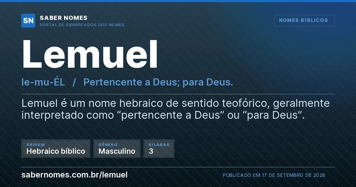 Imagem com o significado do nome Lemuel