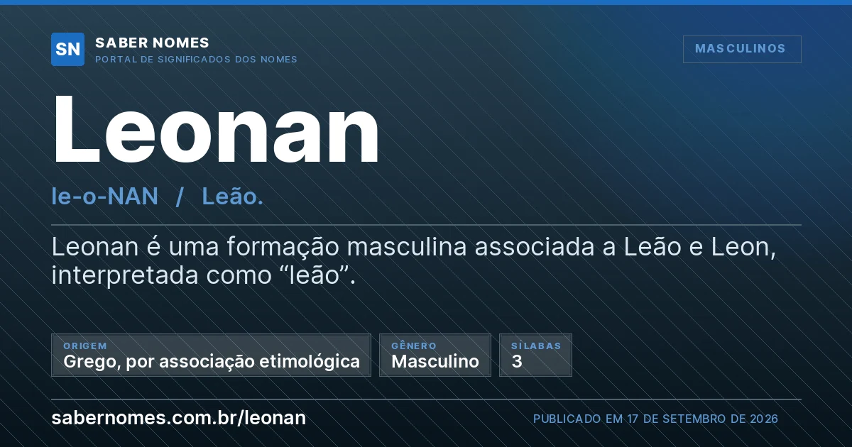 Imagem com o significado do nome Leonan