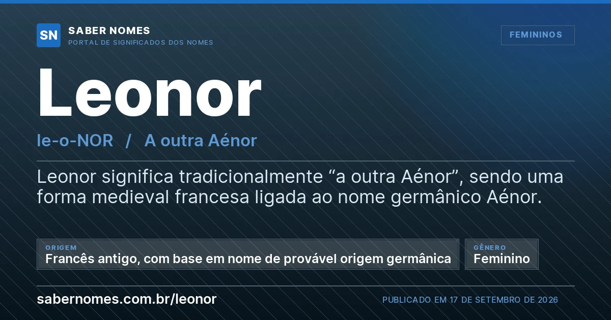 Imagem com o significado do nome Leonor