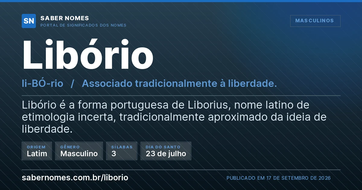 Imagem com o significado do nome Libório