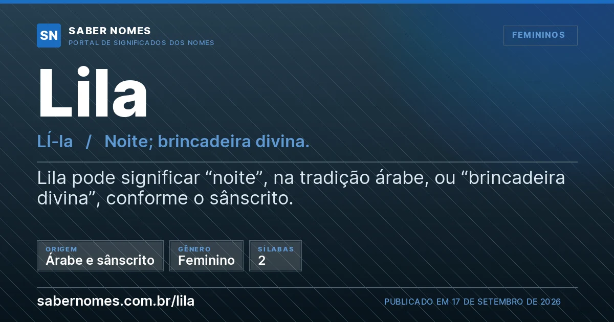 Imagem com o significado do nome Lila