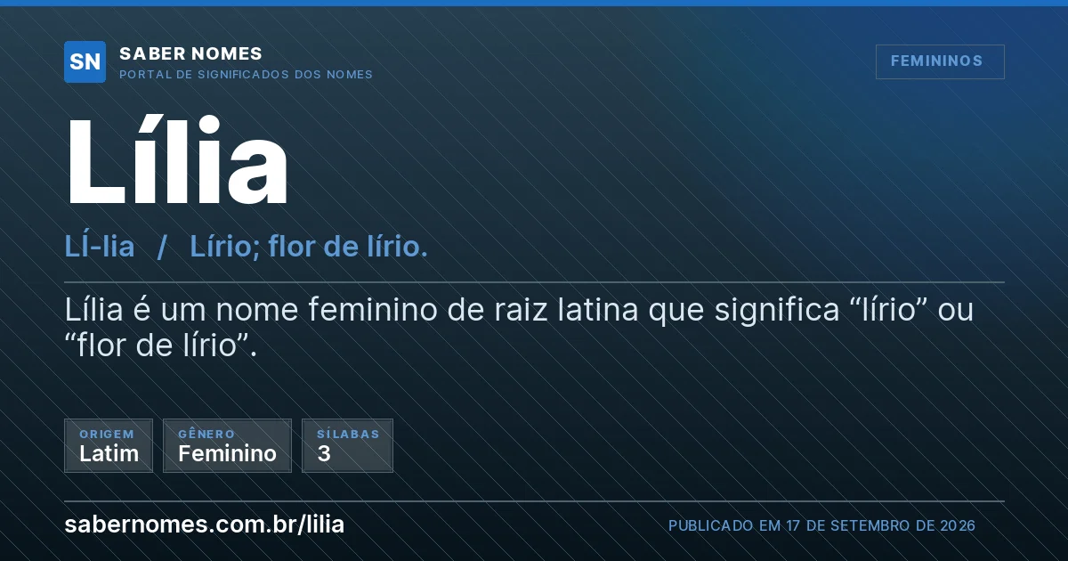 Imagem com o significado do nome Lília