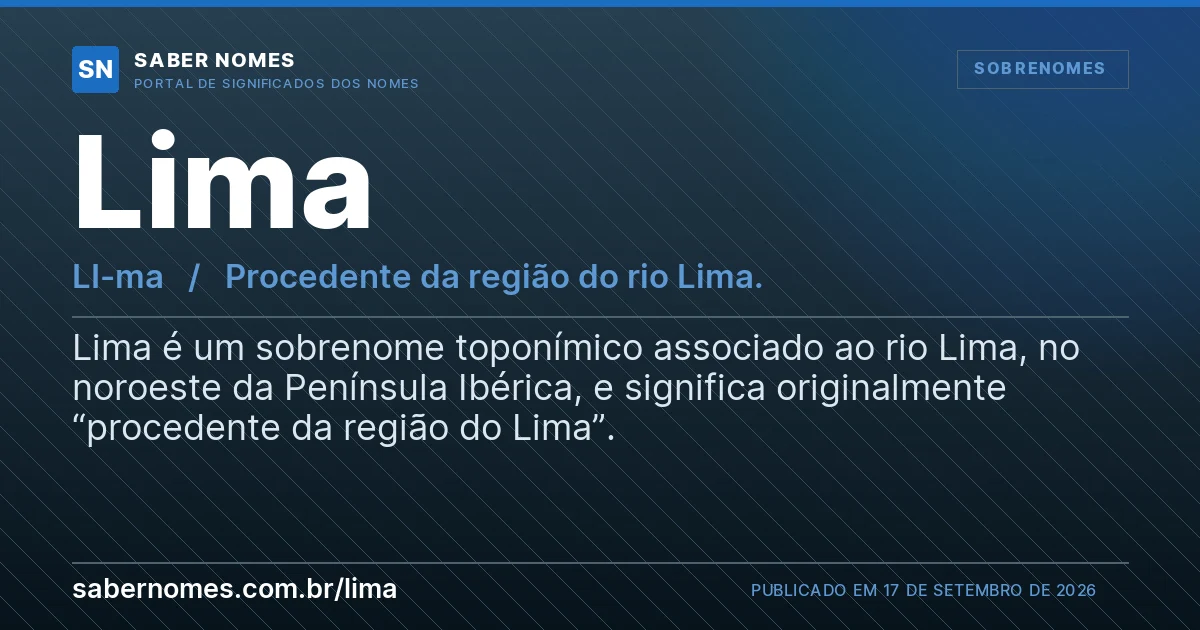 Imagem com o significado do nome Lima