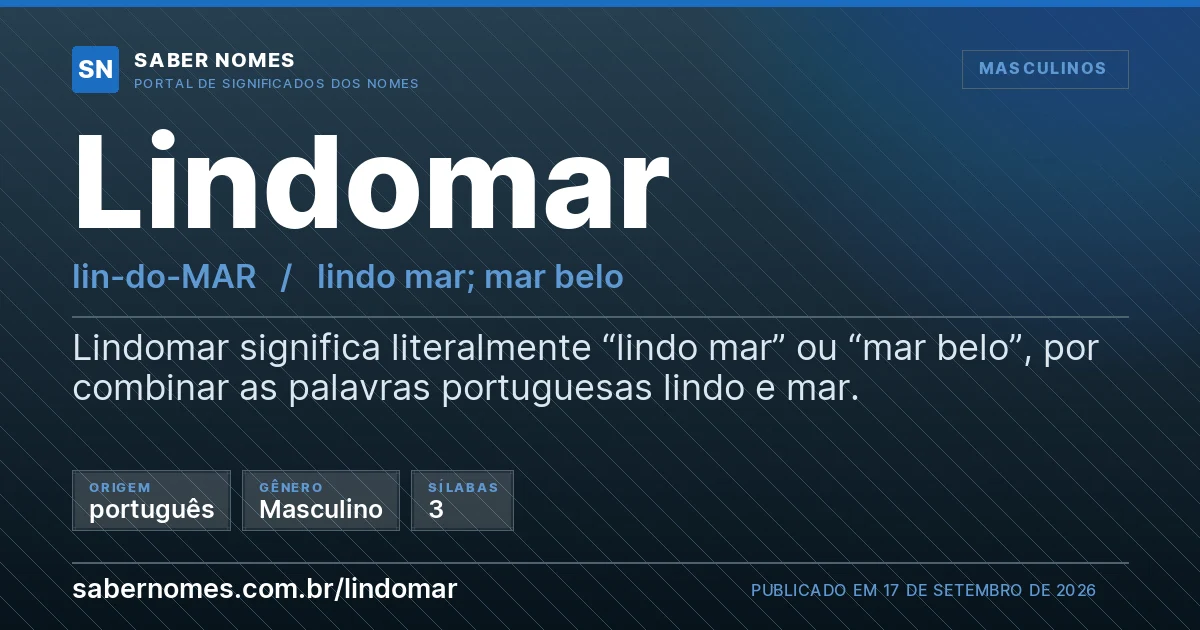 Imagem com o significado do nome Lindomar