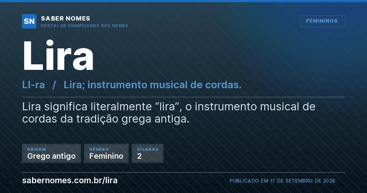 Imagem com o significado do nome Lira