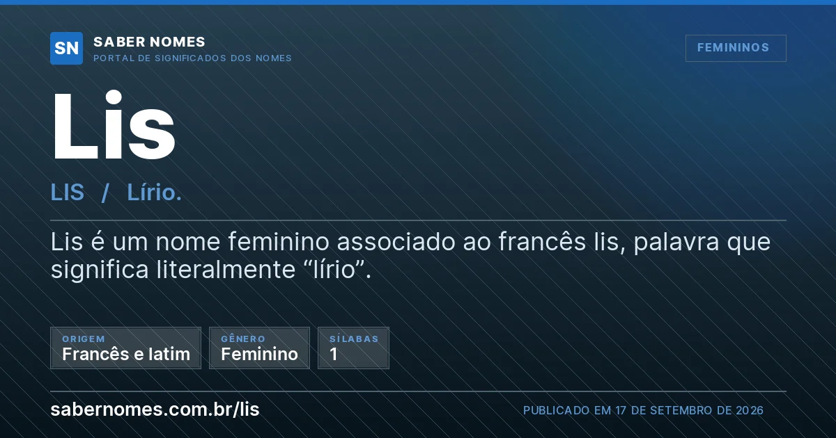 Imagem com o significado do nome Lis
