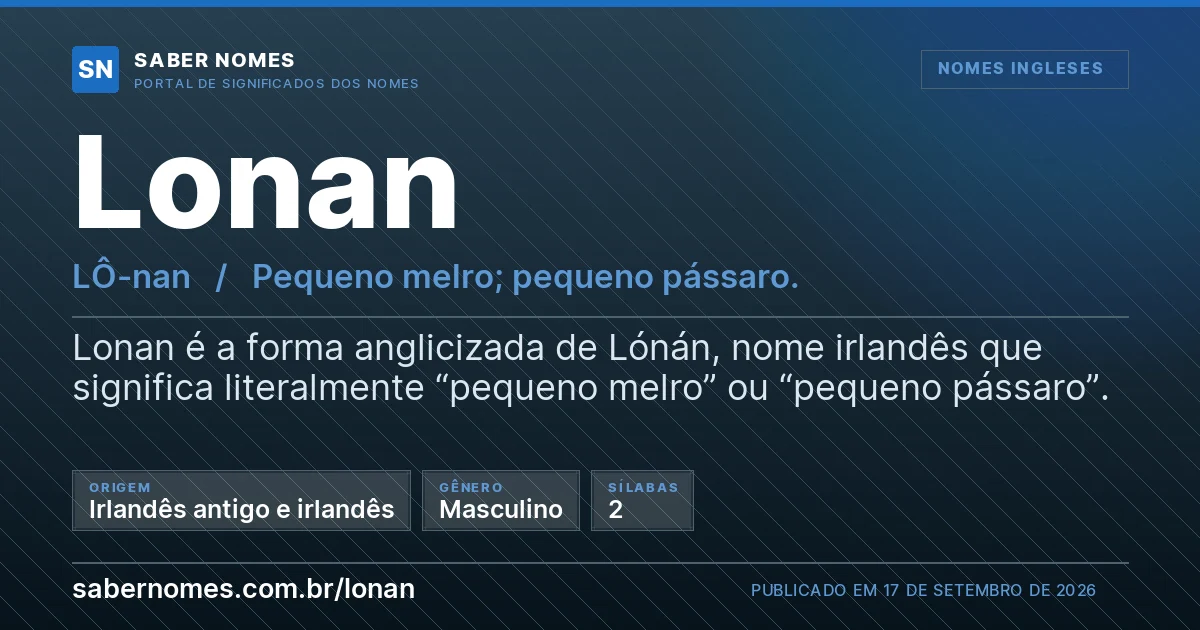 Imagem com o significado do nome Lonan