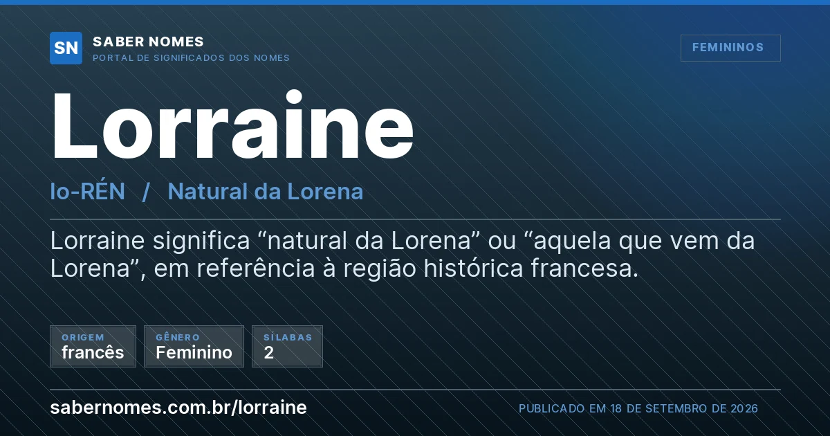 Imagem com o significado do nome Lorraine