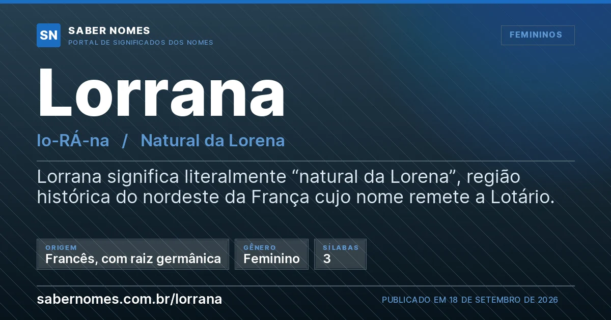 Imagem com o significado do nome Lorrana
