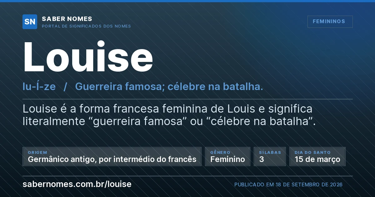 Imagem com o significado do nome Louise