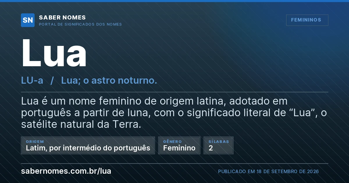 Imagem com o significado do nome Lua