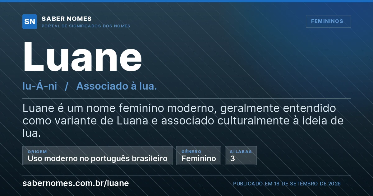 Imagem com o significado do nome Luane