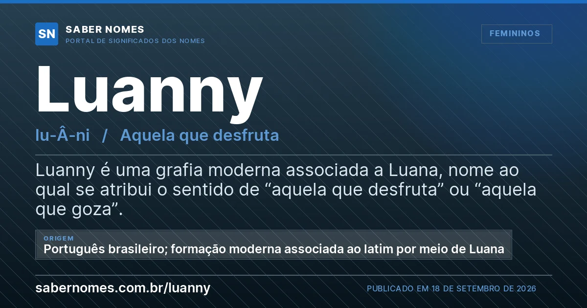 Imagem com o significado do nome Luanny