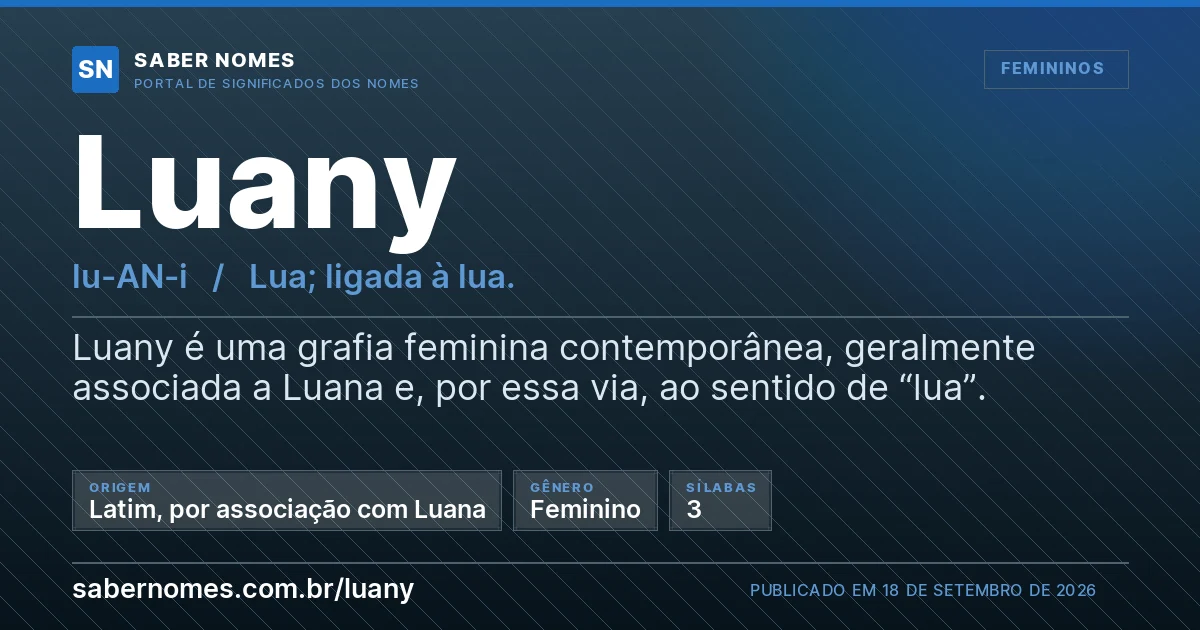Imagem com o significado do nome Luany