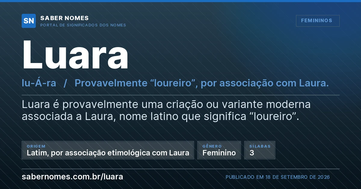 Imagem com o significado do nome Luara