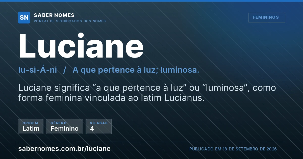 Imagem com o significado do nome Luciane