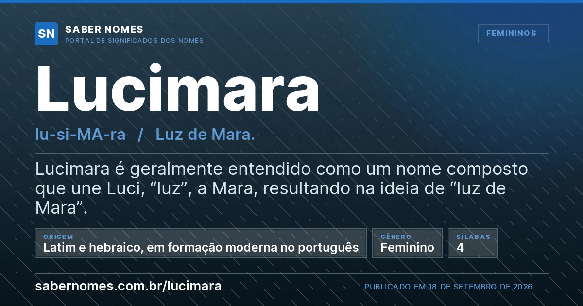 Imagem com o significado do nome Lucimara