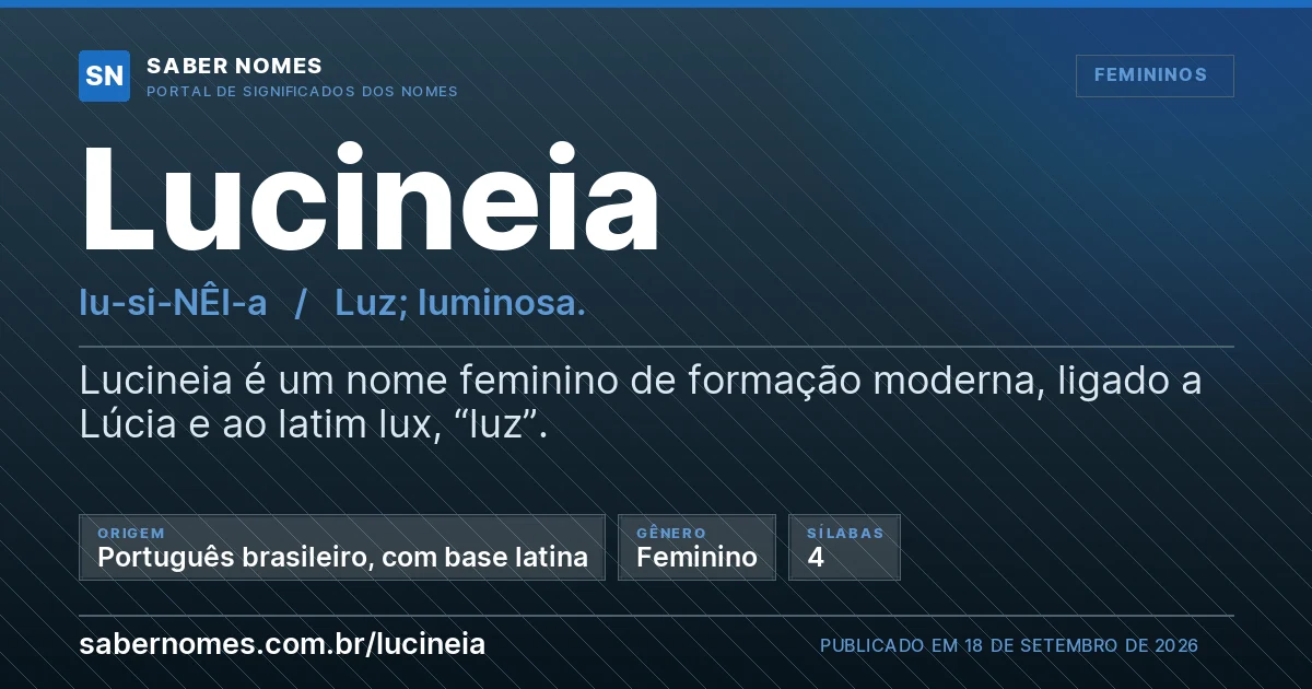 Imagem com o significado do nome Lucineia