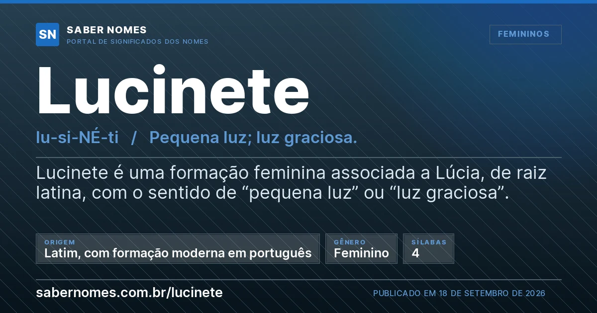Imagem com o significado do nome Lucinete