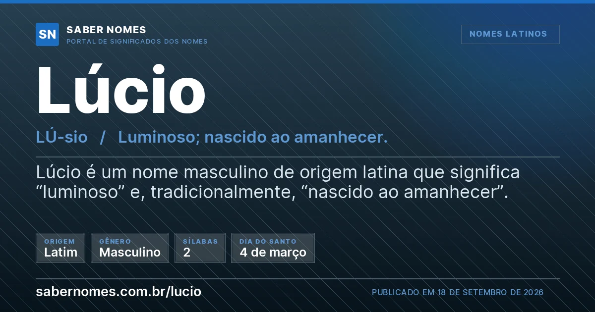Imagem com o significado do nome Lúcio