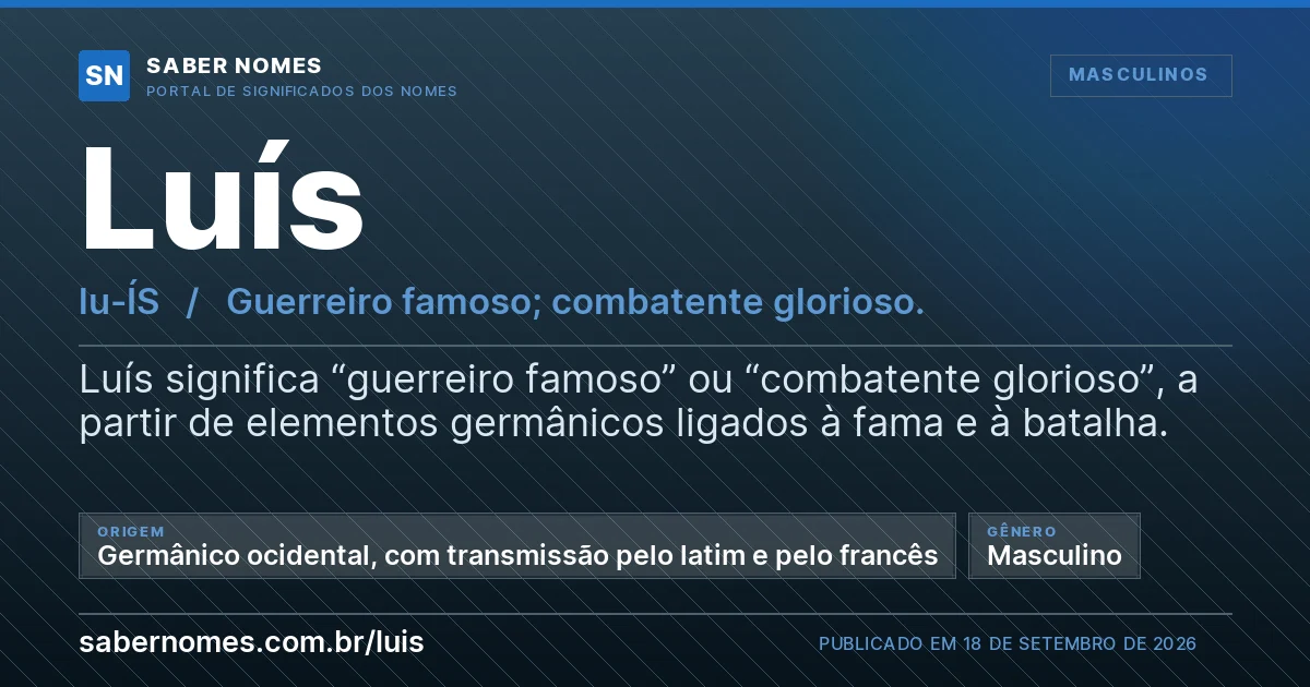 Imagem com o significado do nome Luís