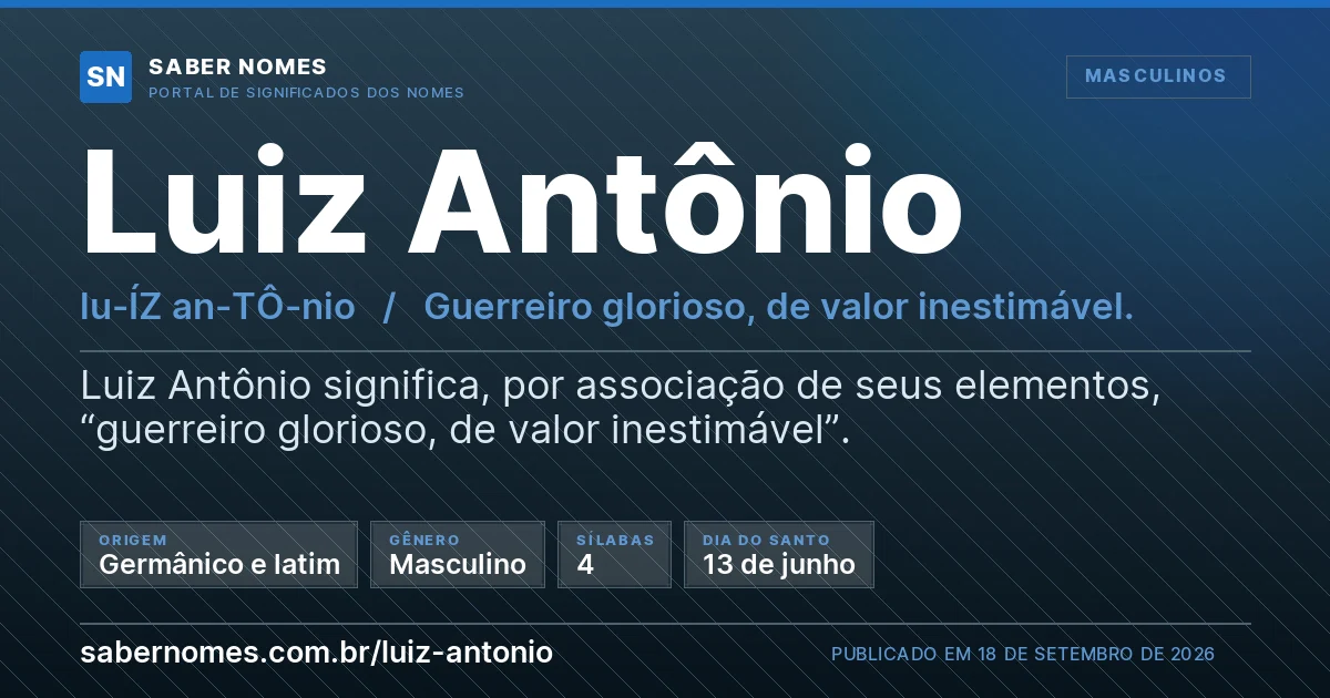 Imagem com o significado do nome Luiz Antônio