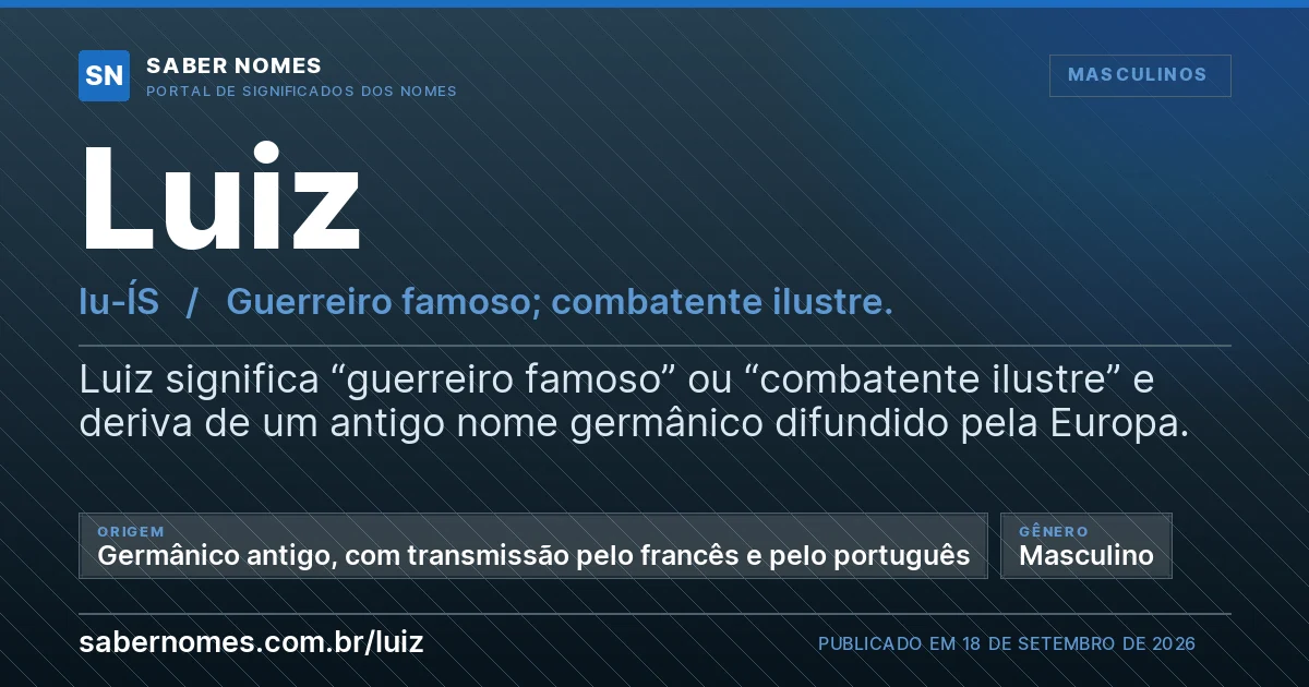 Imagem com o significado do nome Luiz