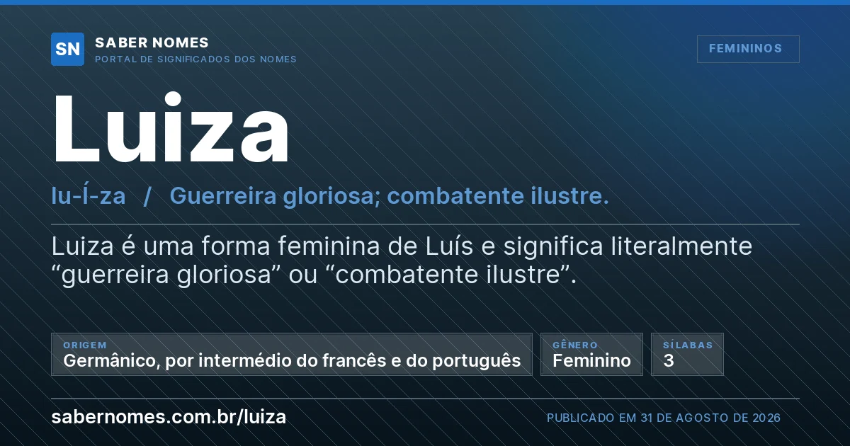 Imagem com o significado do nome Luiza