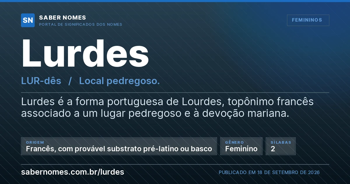 Imagem com o significado do nome Lurdes