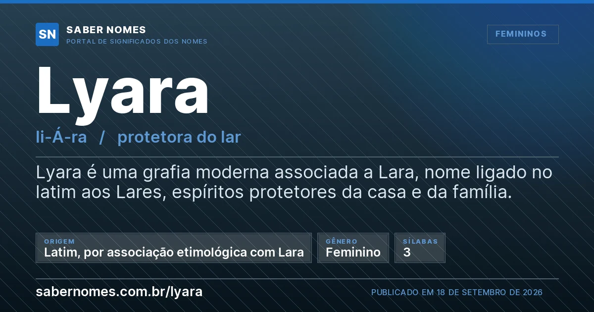 Imagem com o significado do nome Lyara