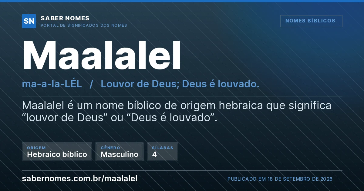 Imagem com o significado do nome Maalalel