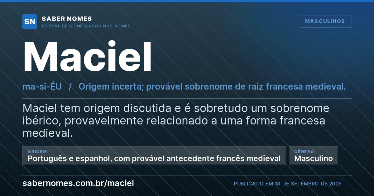 Imagem com o significado do nome Maciel